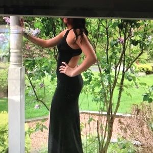 Simple black prom dress
